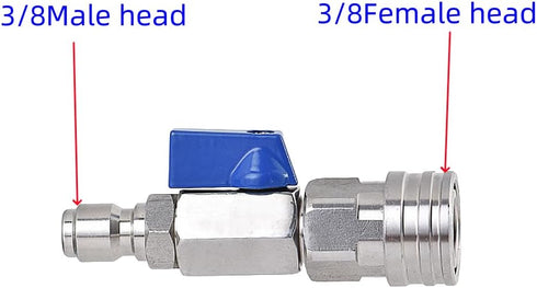 High Pressure Washer Ball Valve Kit - Stainless Steel Ball Valve?3/8" Quick Connect Fittings, 4500 PSI Power Washer Hose Accessories...