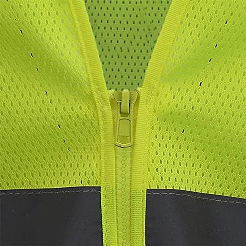 Radians SV2ZGMM Polyester Mesh Economy Class 2 High Visibility Vest with Zipper Closure, Medium, Green...