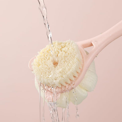 15.7inch Upgrand Shower Body Brush,Soft Bristles and Loofah/Mesh Sponge Ball Long Handle Bath Brush Back Scrubber for Gentle Skin Exfoliating and ...