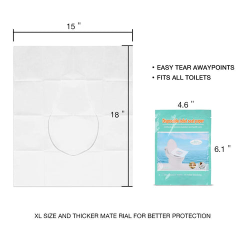 Toilet Seat Covers Disposable, 50-Count Flushable Paper Travel Toilet Seat Covers for Adults and Kids Potty Training, Great Biodegrable Accessorie...