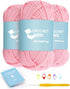 Yarn for Crocheting & Knitting: Pink Yarn, Beginner Friendly, Easy to See Stitches, Won't Split, 4 Medium Weight, Suitable for Bag, Amigurumi, Key...