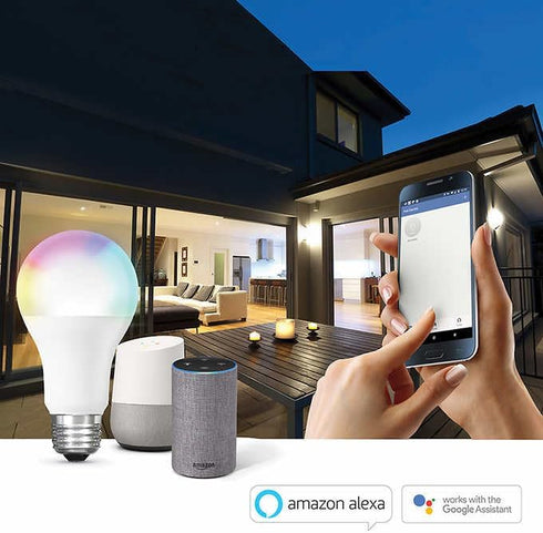 Feit 4-Pack WiFi LED Smart Bulbs (60W Replacement, 4-Pack) Color Changing...
