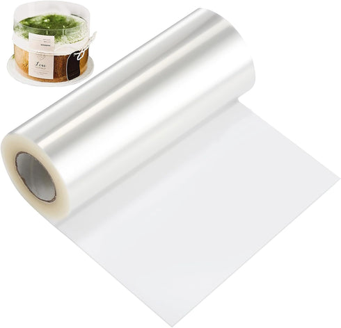 Cake Collar, 4 x 394 Inch Acetate Sheets for Baking, Transparent Mousse Frost Form Cake Kit Baking Supplies...