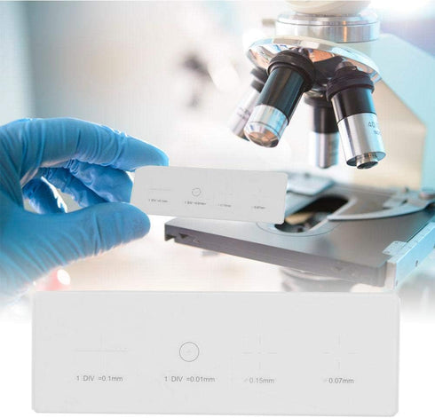 Microscope Slides Reticle Calibration Slide Ruler Microscope Objective Micrometer Calibration Slide Glass Stage Micrometer DIV 0.01mm...