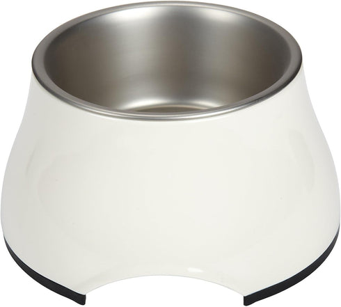 Dogit Elevated Dog Bowl, Stainless Steel Dog Food and Water Bowl for Small Dogs, White, 73745...