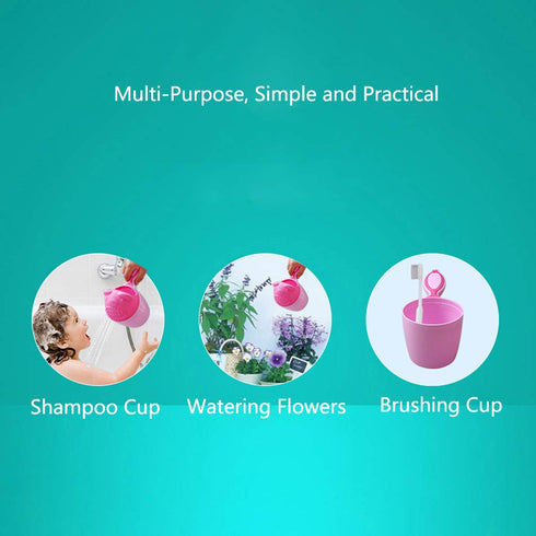 Rinse Shampoo Rinser Baby Rinse Cup Baby Bath Rinser Wash Hair Cup by Protecting Infant Eyes (Bear-Pink)...