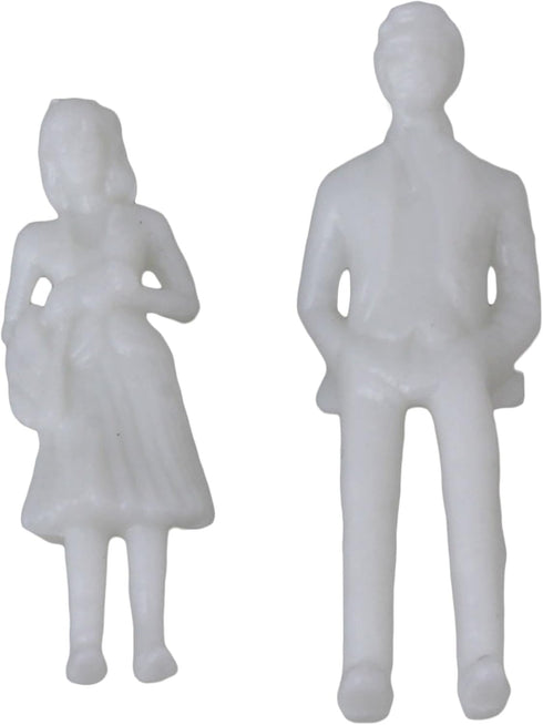 BQLZR White Unpainted Architectural 1:75 Scale Model Figures for Placed on Cakes, Railway Models, Building models, Dioramas,6 Types of poses,Make ...