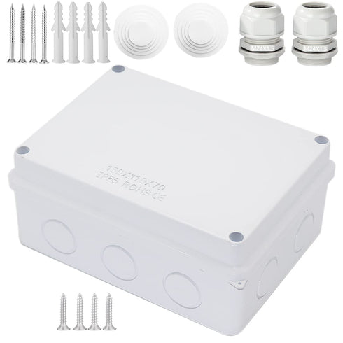 Junction Box, Zulkit Project Box with Reserved Holes IP65 Waterproof Dustproof Electrical Box ABS Plastic Project Enclosure White 5.9 x 4.3 x 2.8 ...