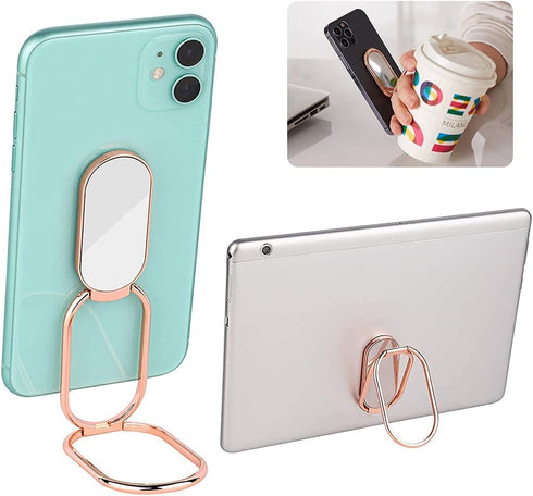 Cell Phone Ring Holder Finger Kickstand, CLZWiiN Foldable 360° Rotation Cellphone Stand for Desk, Office Desktop, Magnetic Car Mount, Metal Multi-...