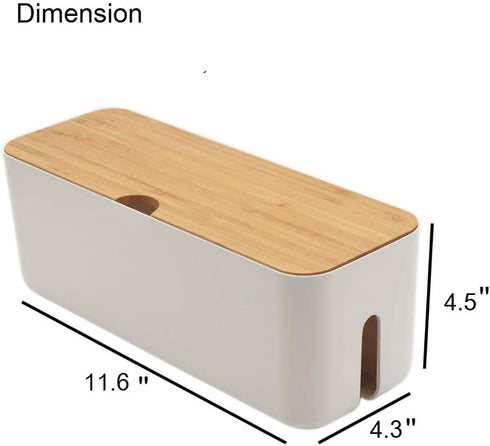 Cable Management Box| Power Stripe Organizer|Cord Organizer Box| Hide and Conceal Power Strips and Electrical Cords from TVs, Computers, and Desks...