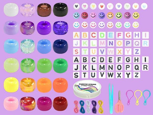LIS HEGENSA DIY Crafts Gifts for Girls Beading Kits, 1000PCS Pony Beads Bracelet Making Kits with Decorative Beads and Charms, Craft Supplies for ...