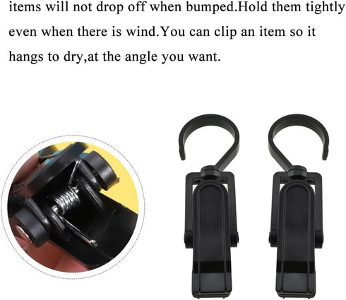 Hahiyo Plastic Swivel Clothespins Hanging Hook Clip Smooth Rotate Strong from Wind Secure to Hold Heavy Laundry Save Space Not Damage Leave Pinch ...