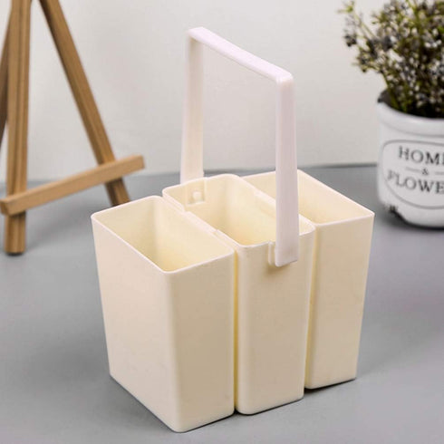 Artibetter Brush Washing Bucket Plastic Triple Detachable Pen Cleaner Barrel Square Watercolor Art Paint Storage Pail Container for Drawing Oil Pa...