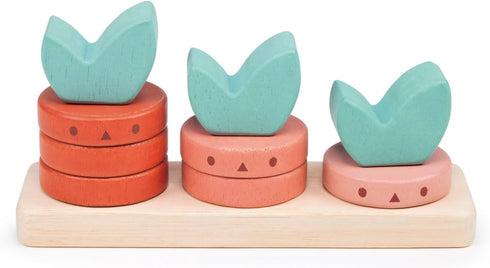 Toys - Counting Vegetables - 10pcs Stacking Wooden Ring Set - Counting and Stacking Toddler Toy - Boost Fine Motor Skills - Toddler Educational To...