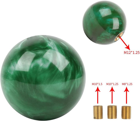 Universal Dark Green Pearl 54mm Round Ball Shift Knob Manual Car Gear Shifter M8 M10 M12...