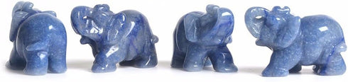 Justinstones Gemstone Elephant Blue Aventurine Crystal Animal Totem Spirit Stone Figurine 2 inch...