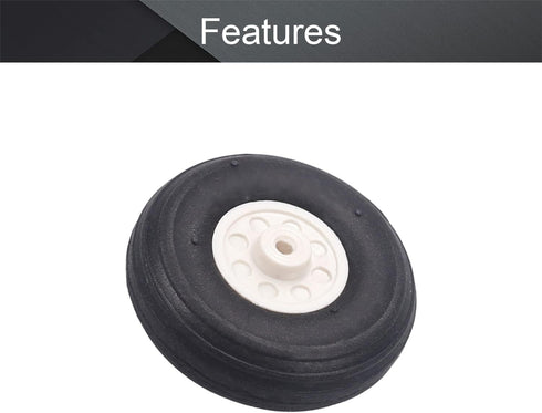 Fielect 1.5 inch RC Model Airplane Super Light Sponge Tire Tail Wheel Tire and Wheel Sets for RC Car Airplane PU Sponge Tire with Plastic Hub...