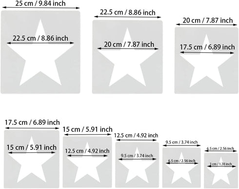 8 PCS Large Star Stencil,Star Stencils Different Sizes, Star Template, Star Template Stencil, Large Star Stencil, Star Stencils for Painting, for ...