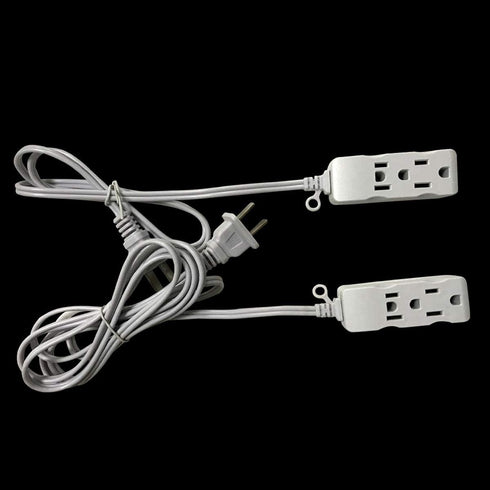 Multi Plug Extender Box,3 Outlet Surge 2 Prong Flat pin Socket Power Strip,3FT,6Ft,9Ft,15Ft Bulb,TV Long Extension Cord, with 3rd Grounding Pin,Wh...