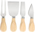 Charcuterie Accessories, 4 PCS Cheese Knives Set with Wood Handle, Stainless Steel Cheese Slicer/Cheese Cutter (Cheese Knife, Shaver, Fork and Spr...