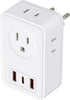 European Travel Plug Adapter, Type C International Power Adaptor Charger with 4 AC Outlets 3 USB Ports(1 USB C), US to Most Europe EU German Frenc...