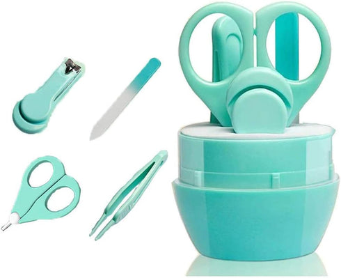Baby Manicure Set, 4-in-1 Baby Grooming Kit, Premium Stainless Steel, Baby Nail Clippers, Scissor, File & Tweezer, Baby Nail Care Kit for Newborn,...