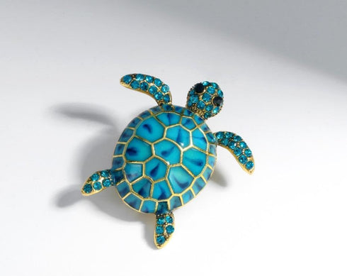 Turtle Animal Brooch Pin Exaggerated Long Life Tortoise Lapel Pin Retro Crystal Sea Animal Safty Pin Women Men Clothes Decor Birthday Gift for Mom...