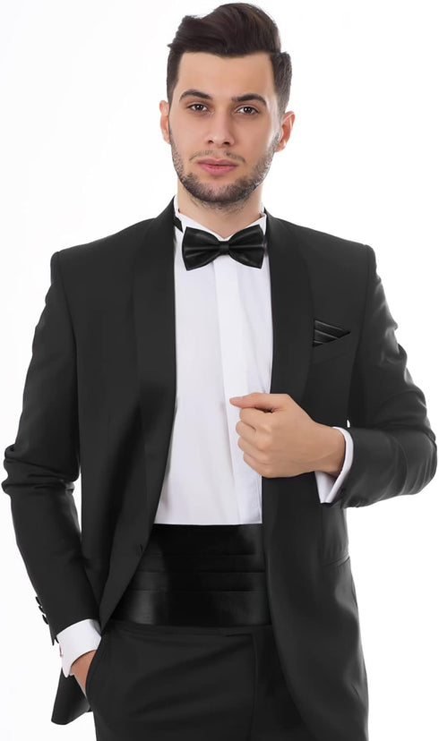 MAGICLULU 3 Pcs Formal Accessory Set with Bow Tie Mens Cummerbund Bow Tie Set...