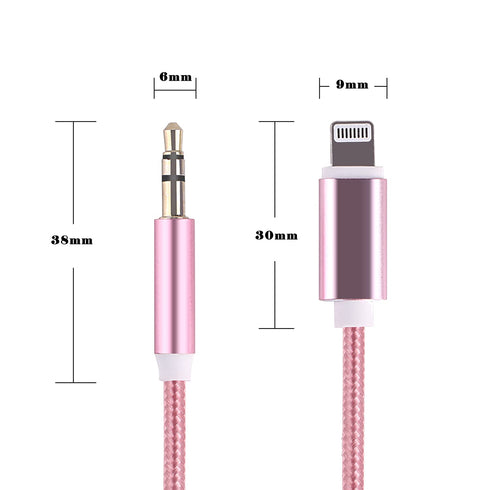 3.3ft Lightning to 3.5mm Audio Jack Adapter Stereos Cable,Mobile Phone Connection Speaker Device (Headphones, Speakers, etc.) Cable,Compatible wit...