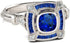HUKQBUNX 925 Sterling Silver Aquamarine Topaz Mossan Stone Women's Fashion Zircon Sapphire Hollow Out Classic Ring Wedding Engagement Ring Size 6-...