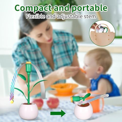 Portable Fans for Tables, Foldable Table Fans Indoor, Outdoor Food Fans with Holographic Blades, Battery Powered Hangable Food Spinning Fan for Pi...