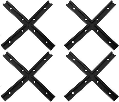 4Set T-Track Intersection kit Black for Woodworking, Universal Aluminum T Tracks Tool Accessories...