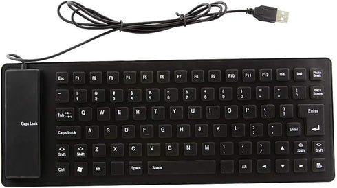 Foldable Silicone Keyboard, USB Wired 85 Keys Waterproof Rollup Silent Typing Soft Touch Keyboard for PC Notebook Laptop(Black)...