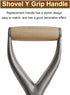 Shovel D Grip Handle, Reusable Y Grip Replacement Forks Garden Snow Removal Shovel with Wooden Grip for Digging Raking Tool(Silver)...