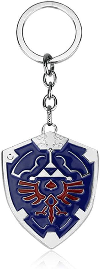 DeltaHalo | Link Shield Keychain Legend of Zelda Keyring |"Thin-Tin" Super Light Weight Metal Keychain (Blue), Small...