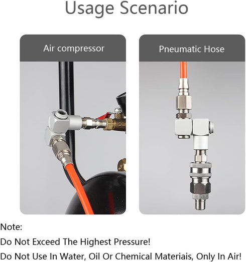 Air Tool Swivel Fitting 4Pcs 1/4 Inch NPT Industrial Swivel 360 Degree Swivel Air Hose Connector Portable Air Tool Adapter...