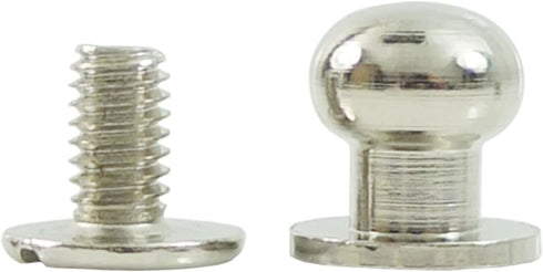 50 Sets - Head Button 8mm 5/16" Brass Stud Screwback Screw Back Spots for Leather Rivet (Nickel)...