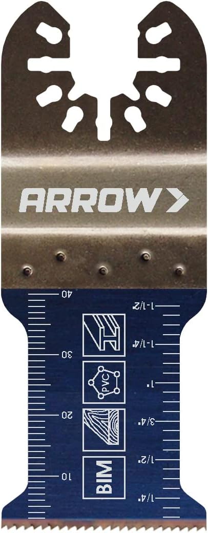 Arrow OSCELEC1-EK 4-Piece Oscillating Tool Accessory Kit for Drywall, PVC, Wood, Includes 2 Japanese Tooth Blades, 1 Standard Blade and 1 Titanium...