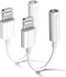 Apple MFi Certified 2 Pack Headphone Adapter for iPhone Connects Lightning to 3.5mm Dongle Auxiliary Audio Splitter Cable Adapter Compatible with ...