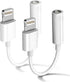 Apple MFi Certified 2 Pack Headphone Adapter for iPhone Connects Lightning to 3.5mm Dongle Auxiliary Audio Splitter Cable Adapter Compatible with ...