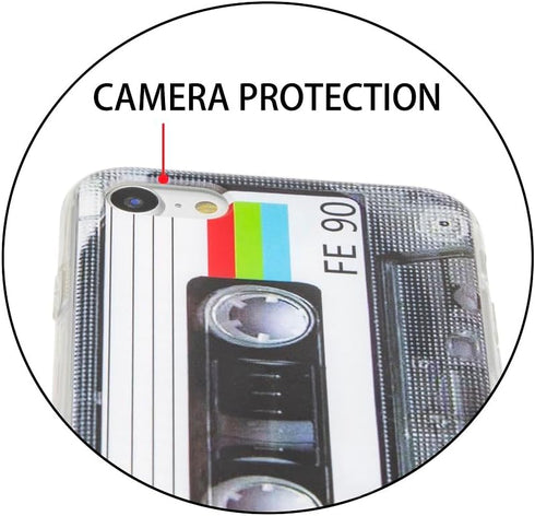 Retro Tape Cassette 80s Type Soft Back Cover Phone Case Compatible with iPhone 7 iPhone 8 iPhone SE 2020/2022...