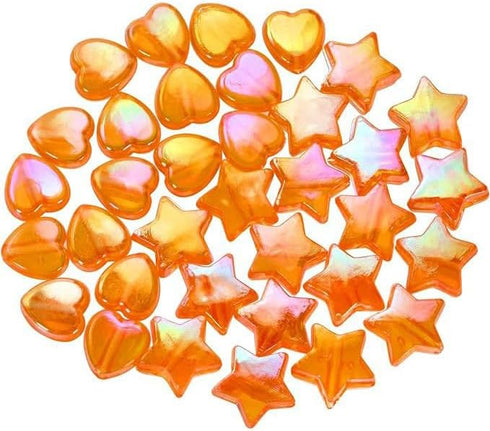 100PCS Mini Acrylic Beads 9mm Heart Charms and 11mm Star Beads for Jewelry Making Bracelets Necklaces Earrings Key Chains Accessories DIY Crafts V...
