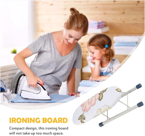 Small Ironing Board, Tabletop Ironing Board Mini Foldable Shirt Cuffs Collars Handling Table for Sleeves, Sewing and Ironing, Dorms, Travel(Peony)...