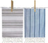 Peshtemal Hand Towels | 100% Natural Cotton, Set of 2, 26 x 18 Inches | Decorative Hamman Bathroom Peshtemal Woven Tassel Towel Hand Drying, Washi...