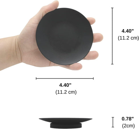 Iron Metal Candle Holders for Pillar Candles, Decorative Candle Plates for Home Decor, Table, Wedding, Spa (3 Candle Plate Set Matte Black Pillar ...