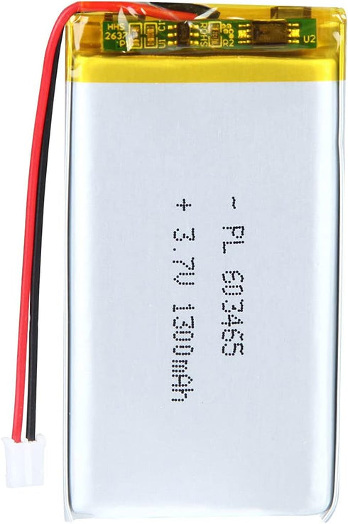 3.7V 1300mAh 603465 Lipo Battery Rechargeable Lithium Polymer ion Battery Pack with JST Connector...
