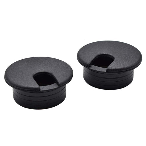 1-1/2 Inch (38mm) Black Wire Grommets and Cable Ties Kit ABS Plastic Desk Hole Cover Cord Organizer for Computer Desk Cabinet (2pcs Desk Grommets ...