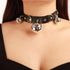 PU Leather Black Choker with Silver Bell Necklace for Women Girls Halloween Costume Punk Rave Accessory...