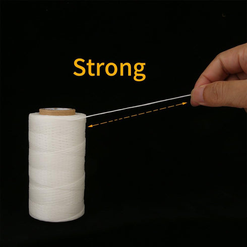 Tenn Well 328 Yards Leather Sewing Waxed Thread, 150D 1MM Hand Stitching Thread for Leather Craft DIY with Needle (White)...