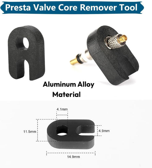 2pcs 44mm Presta Tubeless Valve Stem Aluminum Alloy Tubeless Valves with Presta Valve Core Remover Tool and Valve Stem Caps for Tubeless Tires Roa...